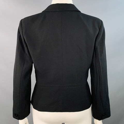 GIORGIO ARMANI Size 14 Black Wool Single Breasted Jacket Blazer