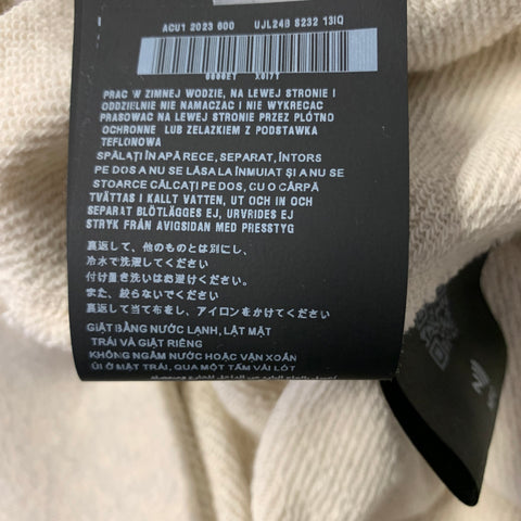 PRADA Size L Beige Logo Cotton Hooded Sweatshirt