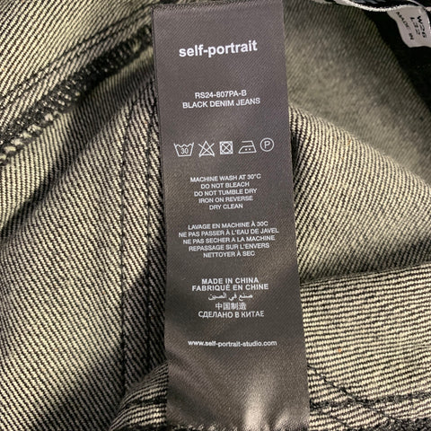 SELF-PORTRAIT Size 26 Black Cotton Five Pockets Jeans