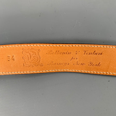 BETTANIN & VENTURI Size 34 Teal Taupe Dip Dyed Leather Belt
