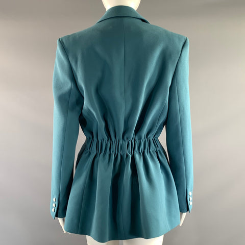 EDELINE LEE Size 8 Blue Polyester Notch Lapel Jacket  Blazer