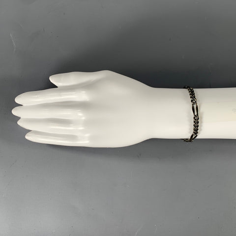 SAINT LAURENT Silver Tone Link Metal Bracelet