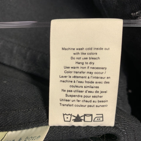 RAG & BONE Size XS Black Cotton Polyurethane Trucker Jacket