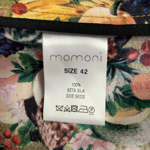 MOMONI Pantalon décontracté taille élastique en soie motifs fruits multicolore Taille M