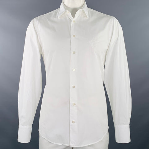 TRUSSELL Size XL White Embroidery Long Sleeve Shirt