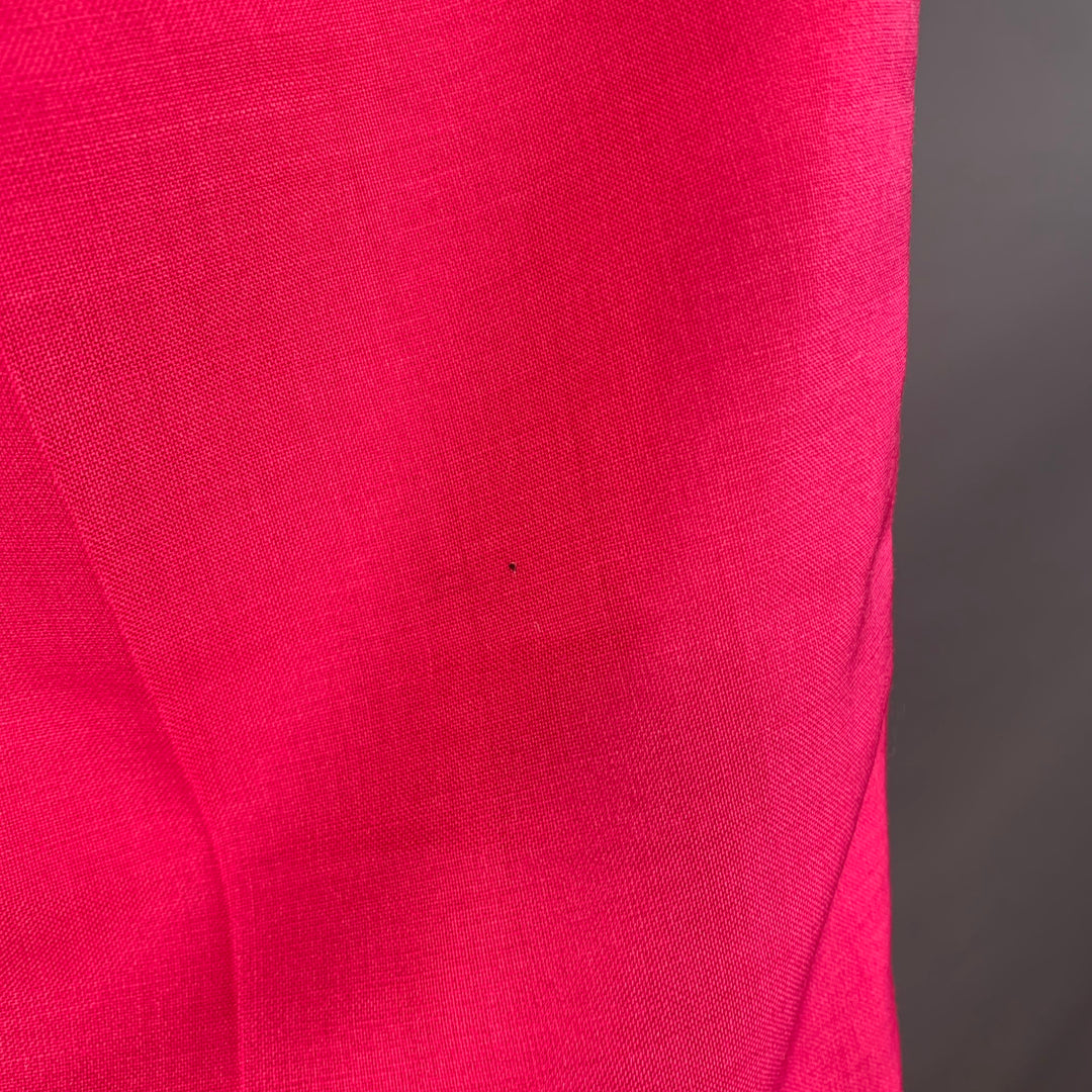 VERSACE Size M Pink Fuchsia Virgin Wool Mohair Pleated Tapered Casual Pants