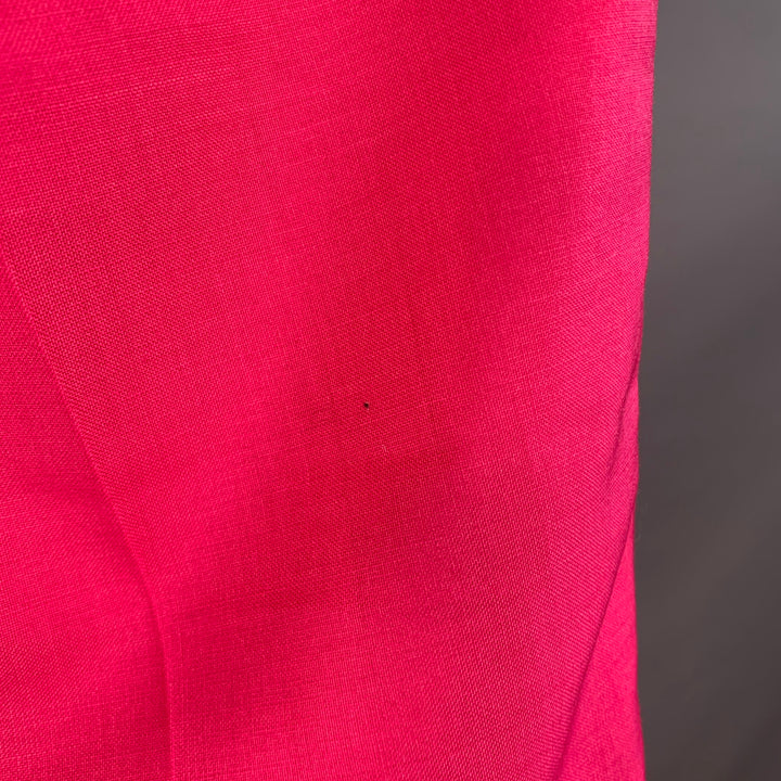 VERSACE Size M Pink Fuchsia Virgin Wool Mohair Pleated Tapered Casual Pants