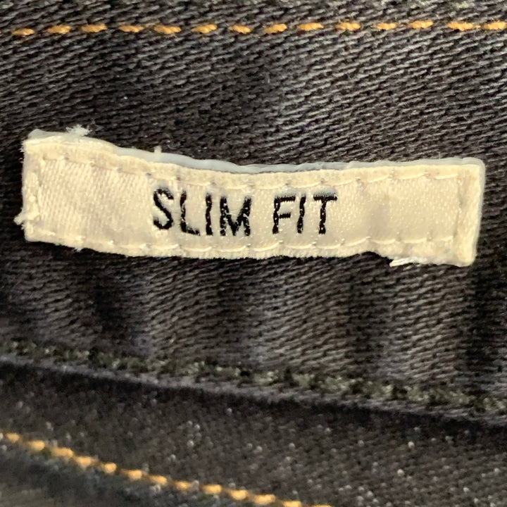 TODD SNYDER Size 38 Black Cotton Blend Tapered Zip Fly Jeans