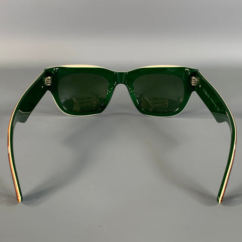 MONCLER Brown Green Tortoise Sunglasses & Eyewear