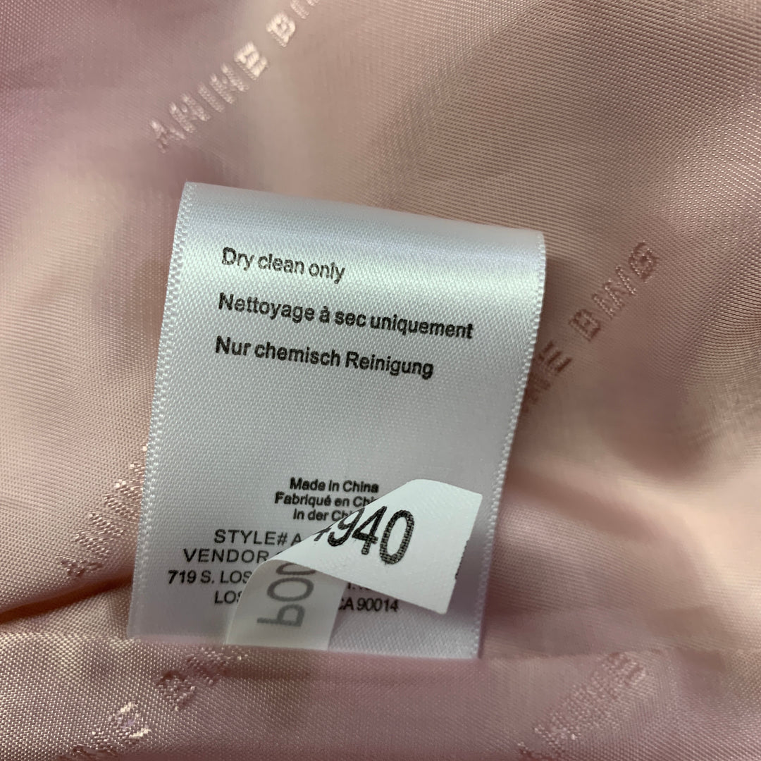 ANINE BING Size XS Pink Silk Peak Lapel Double Breasted Pantsuit