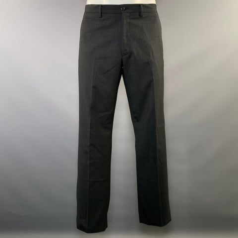CALVIN KLEIN COLLECTION Chest Size 40 Grey Dark Wool Notch Lapel Suit