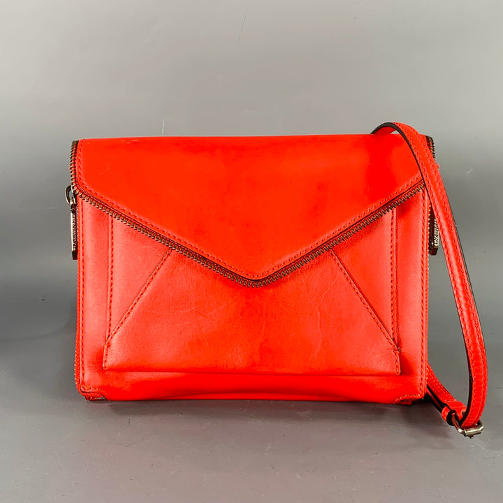 REBECCA MINKOFF Red Leather Cross Body Flap Handbag