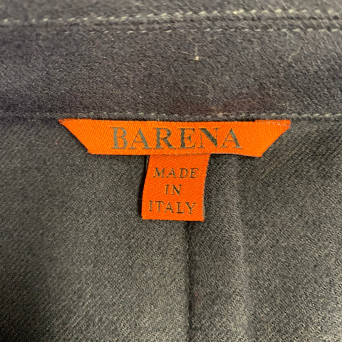 BARENA Taille 38 Blazer en laine mélangée bleu marine à revers crantés