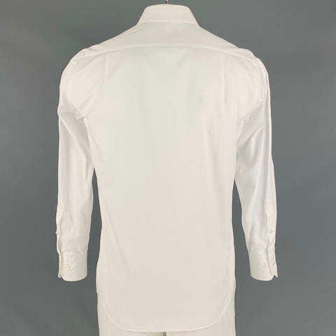 HUGO BOSS Size S White Stripe Cotton One Pocket Long Sleeve Shirt