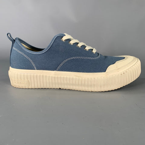 SEAVEES Size 9.5 Blue Canvas Platform Sneakers