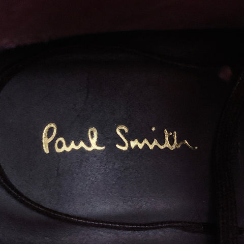 PAUL SMITH Size 8 Burgundy Leather Tread Sole Lace-Up Ankle Boots