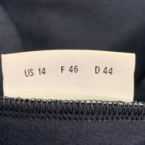AKRIS PUNTO Size 14 Navy Modal Blend Collarless 1/4 Zip Pullover