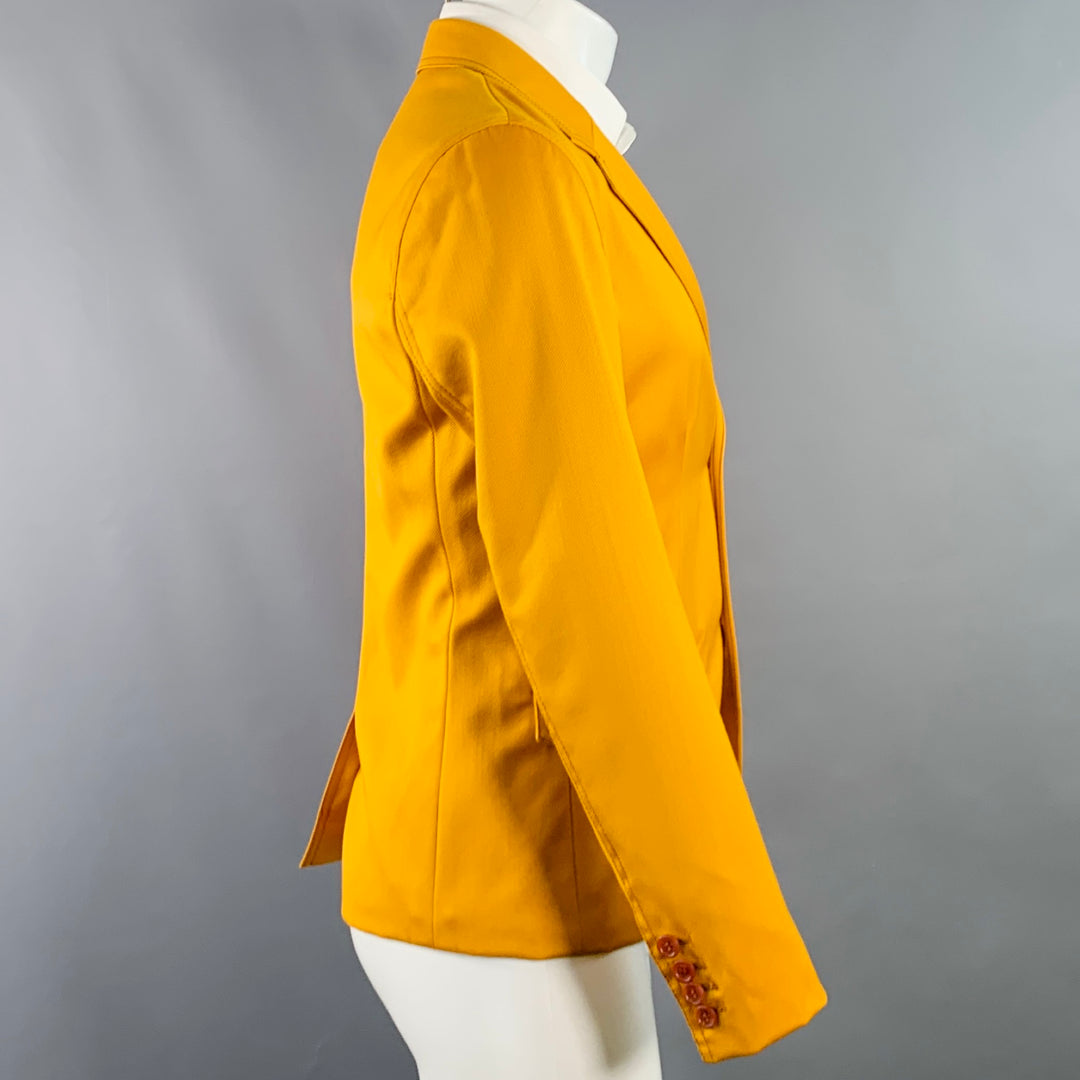SIES MARJAN Size 36 Mustard Yellow Twill Virgin Wool Contrast Stitch Sport Coat