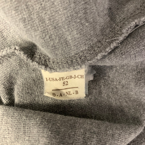 BRUNELLO CUCINELLI Size L Grey White Cotton Long Sleeve Polo