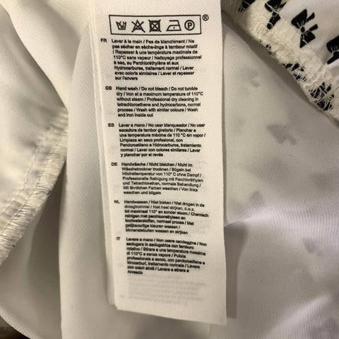 MAJE Size S White Black Polyester Bow Knee Length Dress