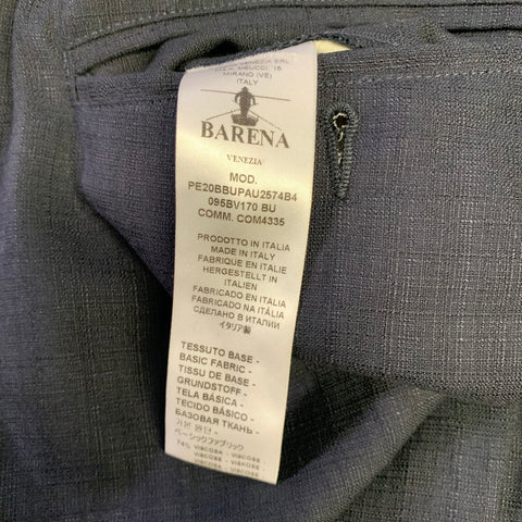 BARENA Size 34 Navy Viscose Blend Elastic Waistband Casual Pants