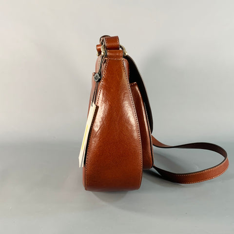 BRAHMIN Addilyn Brown Cognac Leather Crossbody Handbag