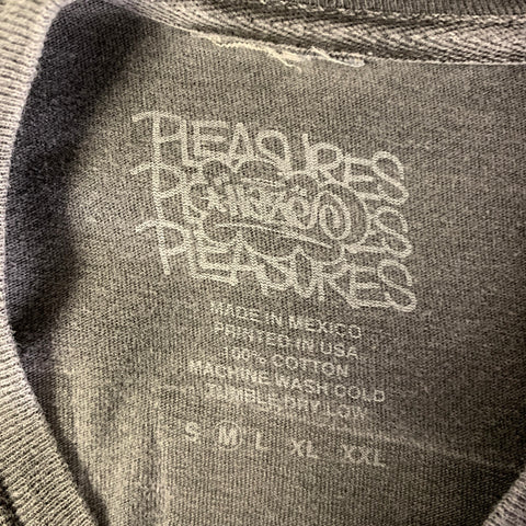 PLEASURES Size M Grey Yellow Graphic Cotton Long Sleeve Shirt