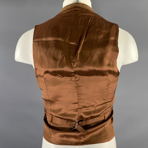 RALPH LAUREN Size 34 Size S Brown Plaid Wool Vest