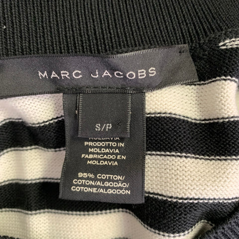 MARC JACOBS Size S Black White Cotton Blend Polka Dot Vest