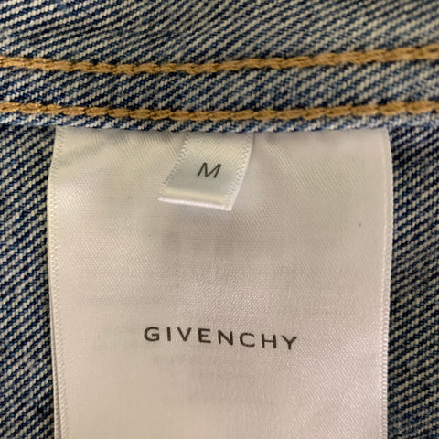 GIVENCHY Size M Blue Cotton Monogram Trucker Jacket