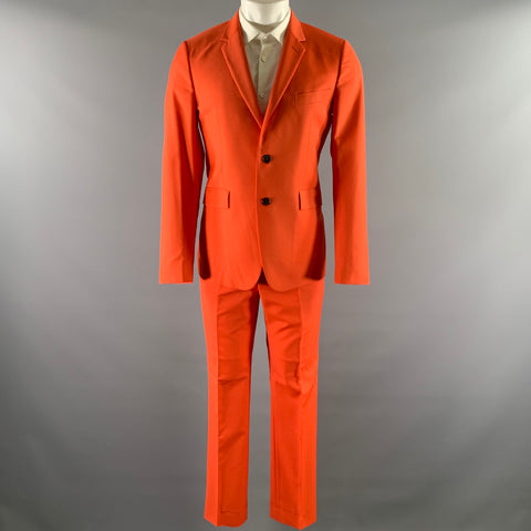 PAUL SMITH Size 38 Orange Wool Blend Notch Lapel Suit