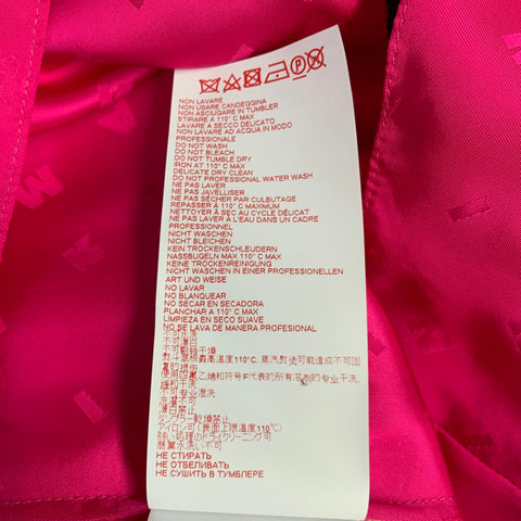 MARNI Size M Pink Fuchsia Monogram Viscose Nehru Collar Long Sleeve Shirt