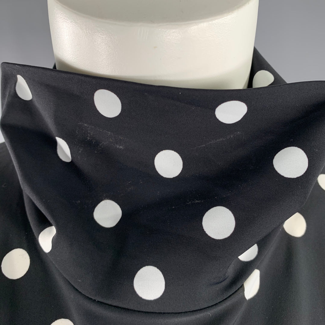 PRABAL GURUNG Size M Black White Lycra Polka Dot Bodysuit Dress Top