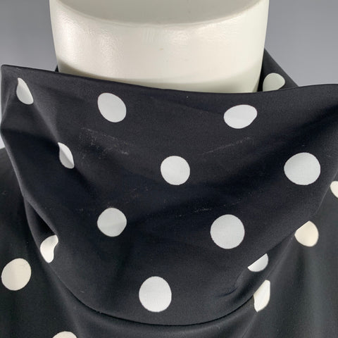 PRABAL GURUNG Size M Black White Lycra Polka Dot Bodysuit Dress Top