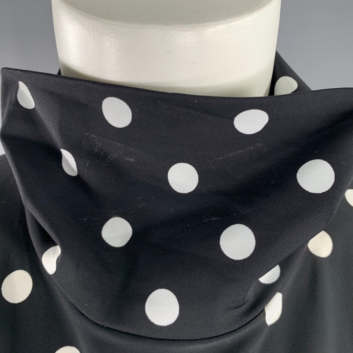 PRABAL GURUNG Size M Black White Lycra Polka Dot Bodysuit Dress Top