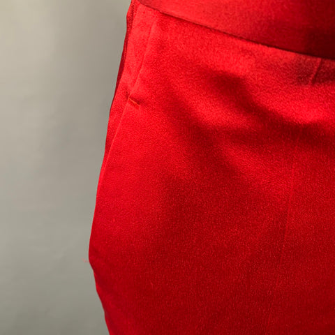 HAIDER ACKERMANN Taille S Pantalon décontracté droit en acétate de soie satiné rouge à braguette zippée