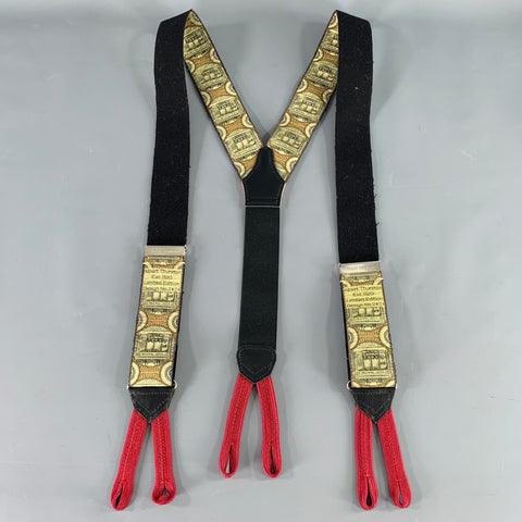 O'CONNELL'S Black Taupe Jacquard Limited Edition Suspenders