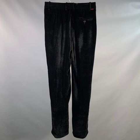 SIES MARJAN Size 28 Black Corduroy Silk Cotton Flat Front Casual Pants