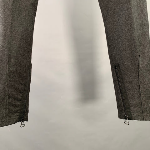 LANVIN Size 32 Charcoal Wool Cashmere Ankle Zip Flat Front Dress Pants