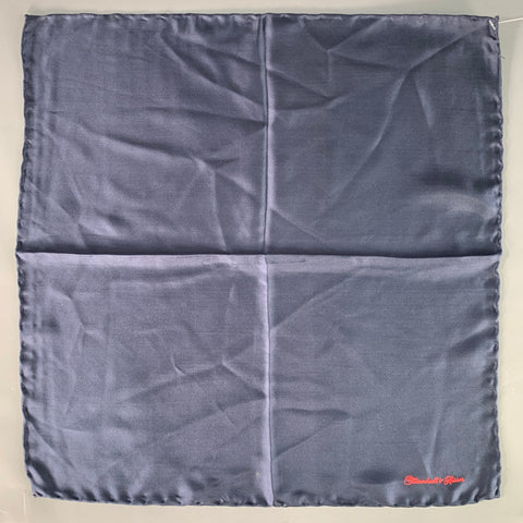 TURNBULL & ASSER Navy Red Signature Silk Pocket Square