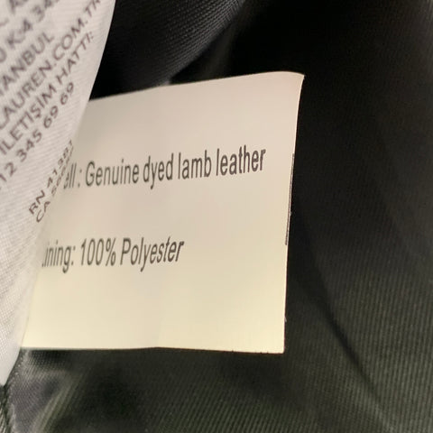 RALPH LAUREN Size XS Black Lambskin Leather Biker Jacket