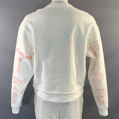 ENFANTS RICHES DEPRIMES FW2017 L White Graphic Cotton Crew Neck Sweatshirt