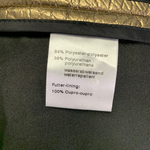AKRIS Size 12 Gold Polyester Blend Metallic Trench Coat