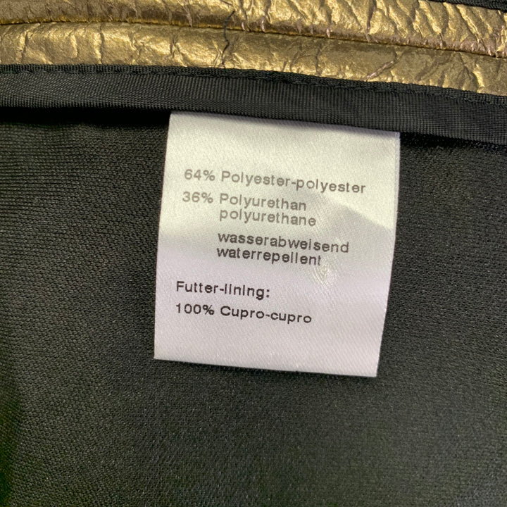 AKRIS Size 12 Gold Polyester Blend Metallic Trench Coat
