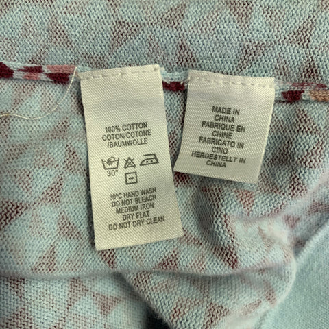 PAUL SMITH Size XXL Light Blue Multi Color Geometric Cotton Pullover