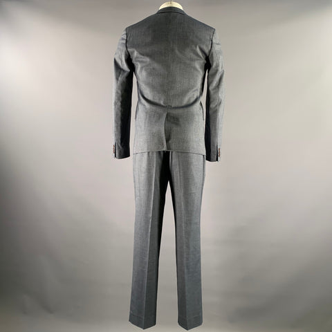 TED BAKER Size 36 Navy Grey Nailhead Viscose Polyester Blend Notch Lapel Suit