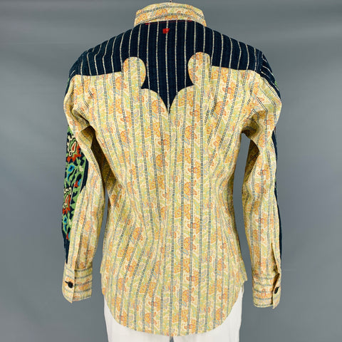 ROBERT GRAHAM Size XL Yellow Multi Color Print Cotton Western Long Sleeve Shirt