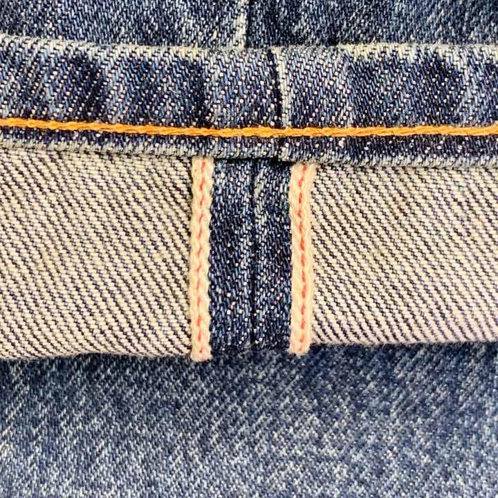 UNDERCOVER Size 30 Blue Multi Color Embroidery Cotton Relaxed Drop Crotch Jeans