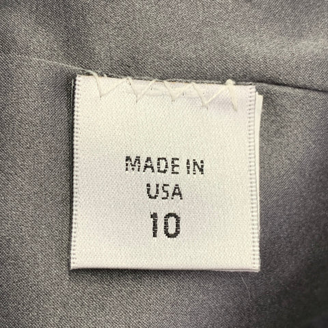 MONIQUE LHUILLIER Size 10 Grey Gold Acrylic Blend Tweed Zip Up Coat