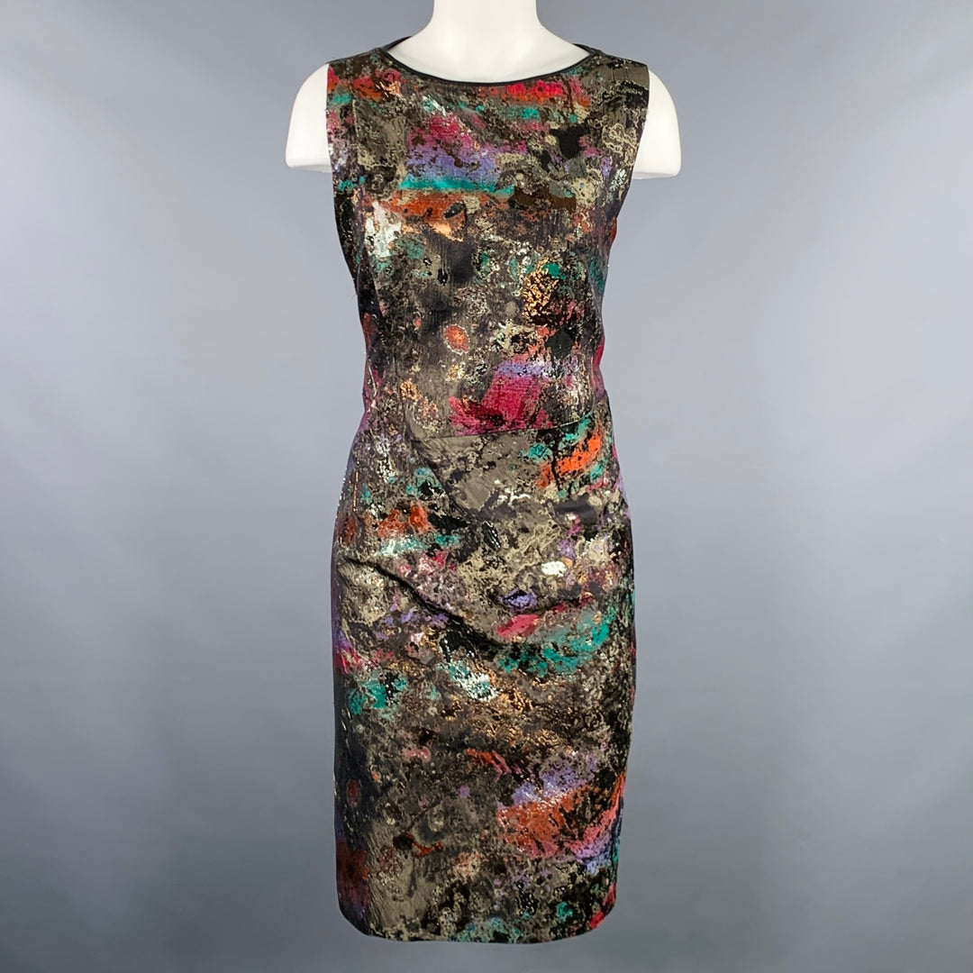 J.MENDEL Size 10 Black Multi Color Silk Blend Marbled Lambskin Sleevel –  Sui Generis Designer Consignment